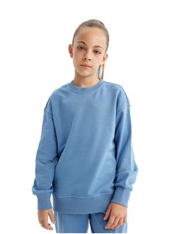 DeFacto Girl Relax Fit Crew Neck Long Sleeve Knitted Sweat Shirt  - Image 5