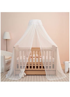 Baby Bed Canopy Net with Adjustable Clip-on Stand Baby Crib Cot Net Tent Hanging Dome Curtain Netting See Through Mesh Bed Cover Net Stand Rod