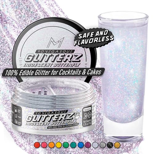 MONÉGASQUE Iridescent Edible Glitter for Drinks 10g – Edible Glitter for Cakes & Cocktails - Cocktail & Drink Shimmer Powder - Christmas Cake Decorations Spray - Cupcake & Food Decorating Sprinkles - Image 1