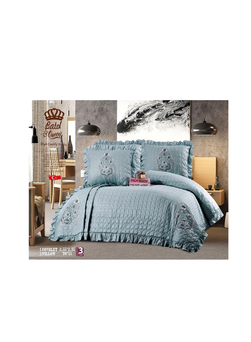 كوفرته 3 ق جوبير من القطن الفاخر لراحة استثنائية وأناقة فريدة CR (ازرق) - Image 2