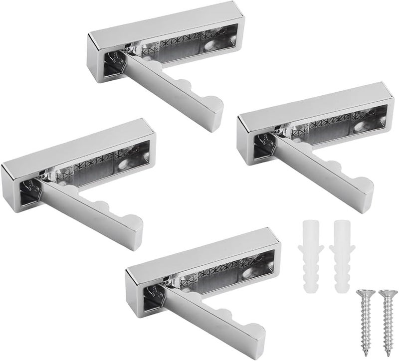 Silver Wall Mounted Folding Hook For Efficient Home Organization Space Saving - Image 3