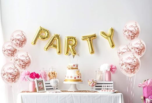 BRIJBAZAAR Rubber Rose Gold Confetti Balloons - Large Pack Of 50Pcs|Birthday Balloons For Decoration|Rose Gold Balloons For Birthday Decoration|Confetti Balloon|Anniversary Decoration Items - Image 5