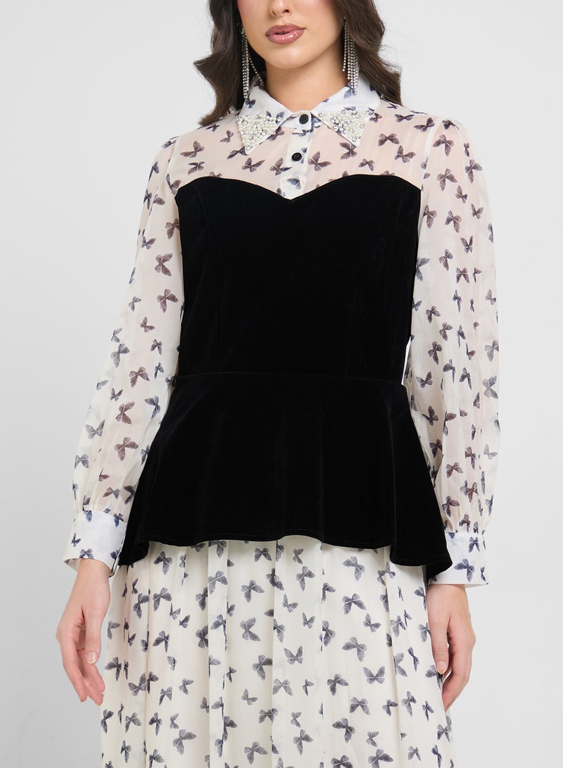 خزانة فستان مطبوع بكورسيه - Image 3