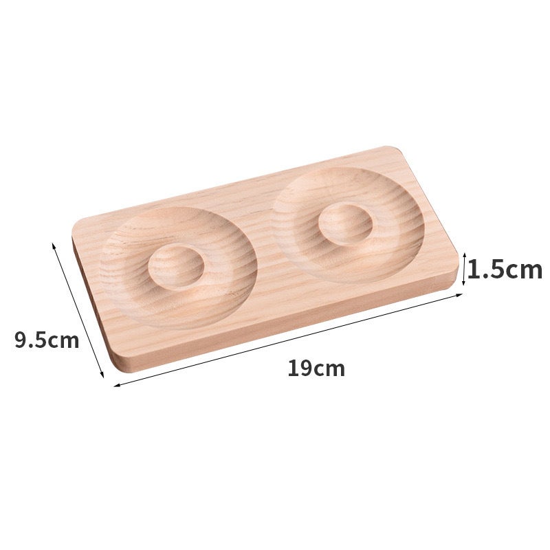 Wooden Bracelet Display Tray Jewelry Props Double Plate 