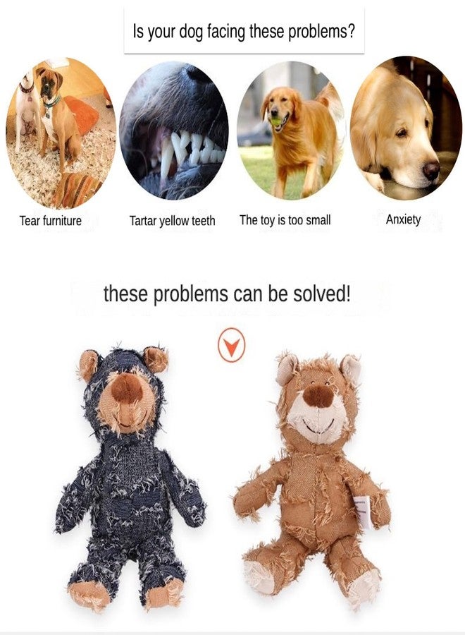MAXBECK Dog Companion for Heavy Chewers- Indestructible Robust Bear Dog Toy, Resistant Squeaky Dog Toys for Heavy Chewers, Unbreakable Stuffed Plush Dog Toys for Aggressive Chewers (A-Navy) - Image 2