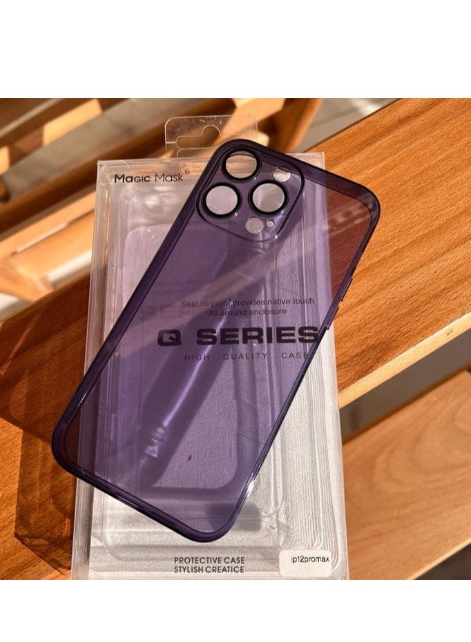 Compatible with Camera Protector Slim Fit Ultra Lightweight Soft TPU Protective Case For Iphone 14 pro max with Matte Edges and Clear Back for Men, Women, Boys & Girls - Purple - Image 4