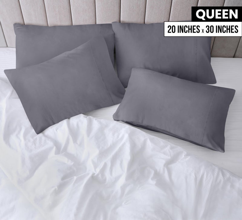 Utopia Bedding Queen Pillow Cases - 4 Pack - Envelope Closure - Soft Brushed Microfiber Fabric - Shrinkage and Fade Resistant Pillow Covers Queen Size 20 X 30 Inches (Queen, Grey) - Image 2