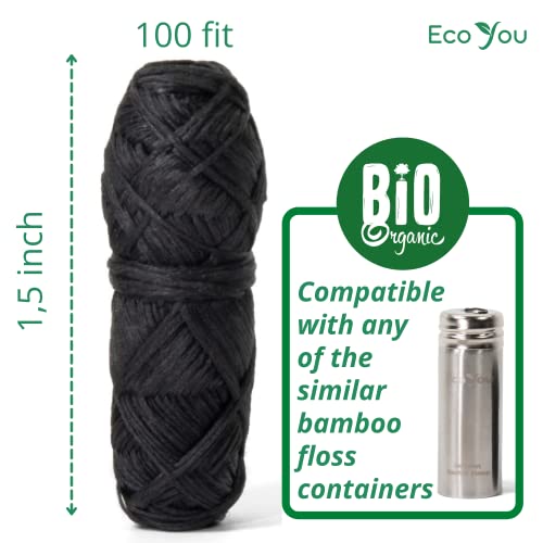 EcoYou Bamboo Charcoal Dental Floss | Mint & Candelilla Wax | Vegan & Biodegradable (4 Refills Pack) | Pfas Free - Image 4