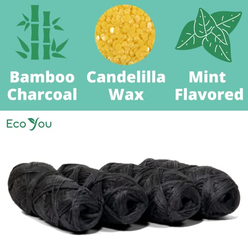 EcoYou Bamboo Charcoal Dental Floss | Mint & Candelilla Wax | Vegan & Biodegradable (4 Refills Pack) | Pfas Free - Image 2