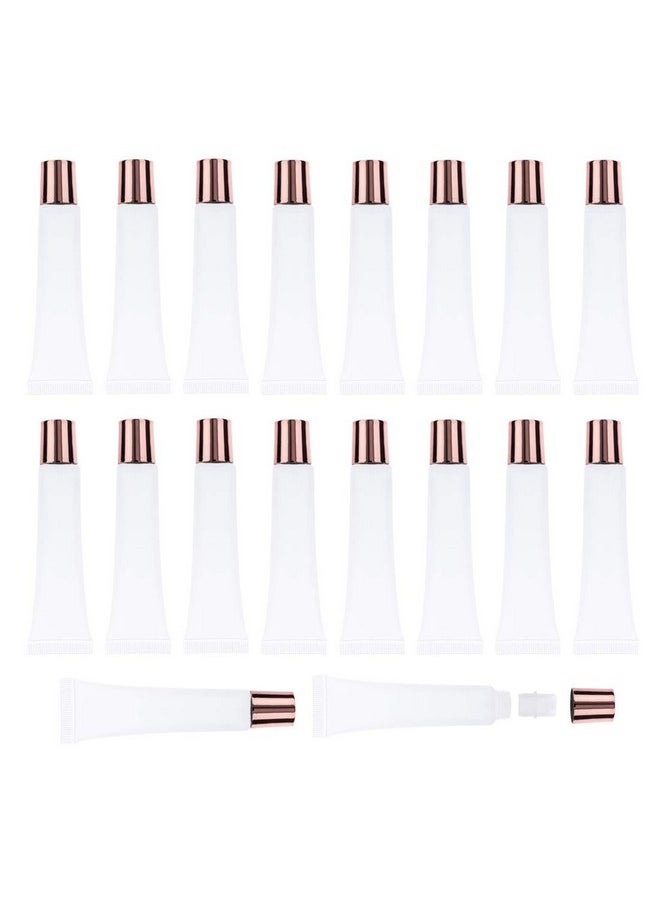 AJLTPA - 50Pcs 15ml Lip Gloss Squeeze Tubes, Rose Gold Lip Gloss Containers Empty, Refillable Soft Clear Tubes for DIY Lipgloss Balm Cosmetic (Rose Gold) - Image 1