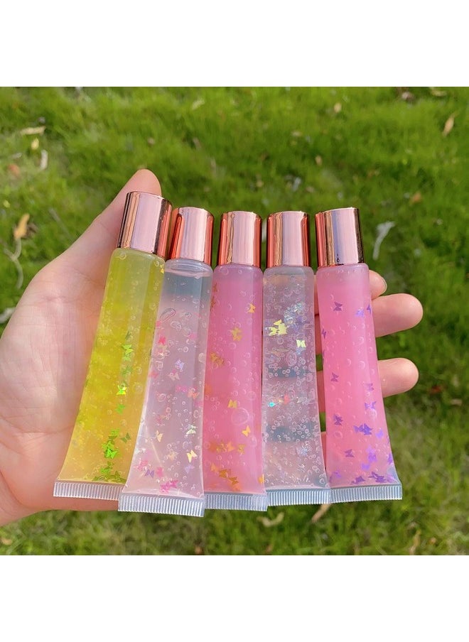 AJLTPA - 50Pcs 15ml Lip Gloss Squeeze Tubes, Rose Gold Lip Gloss Containers Empty, Refillable Soft Clear Tubes for DIY Lipgloss Balm Cosmetic (Rose Gold) - Image 1