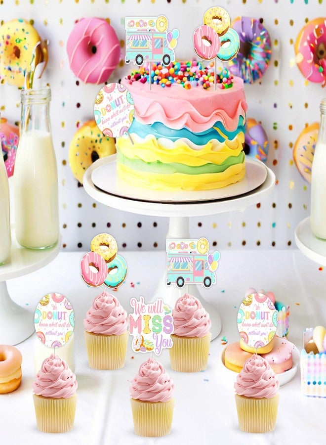 Balterever Donut Going Away Party Decorations 24PCS Donut Forget Us Away Cupcake Toppers for Farewell Career Change Job Change Supplies - Image 3