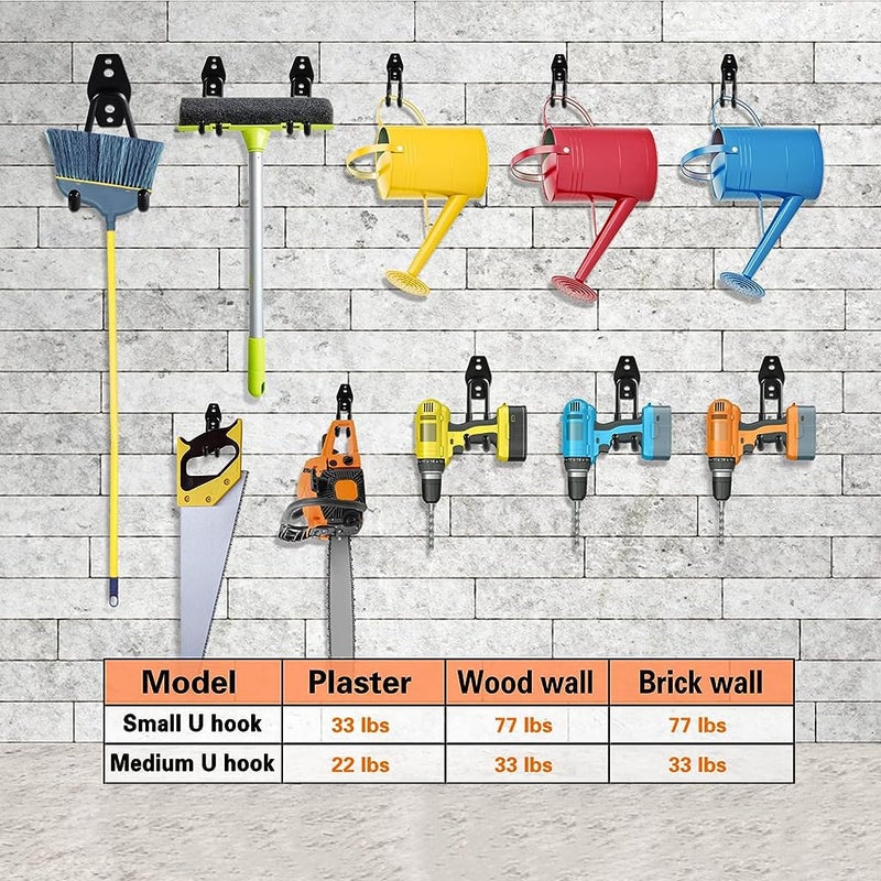 Serplex 4Pcs Steel Heavy Duty Garage Storage Hooks Garage Storage Utility Hooks Steel Wall Mount Hooks Wall Mount Garage HangerOrganizer 1030kg Capacity for Hanging Bike Ladder and Garden Tools - Image 3