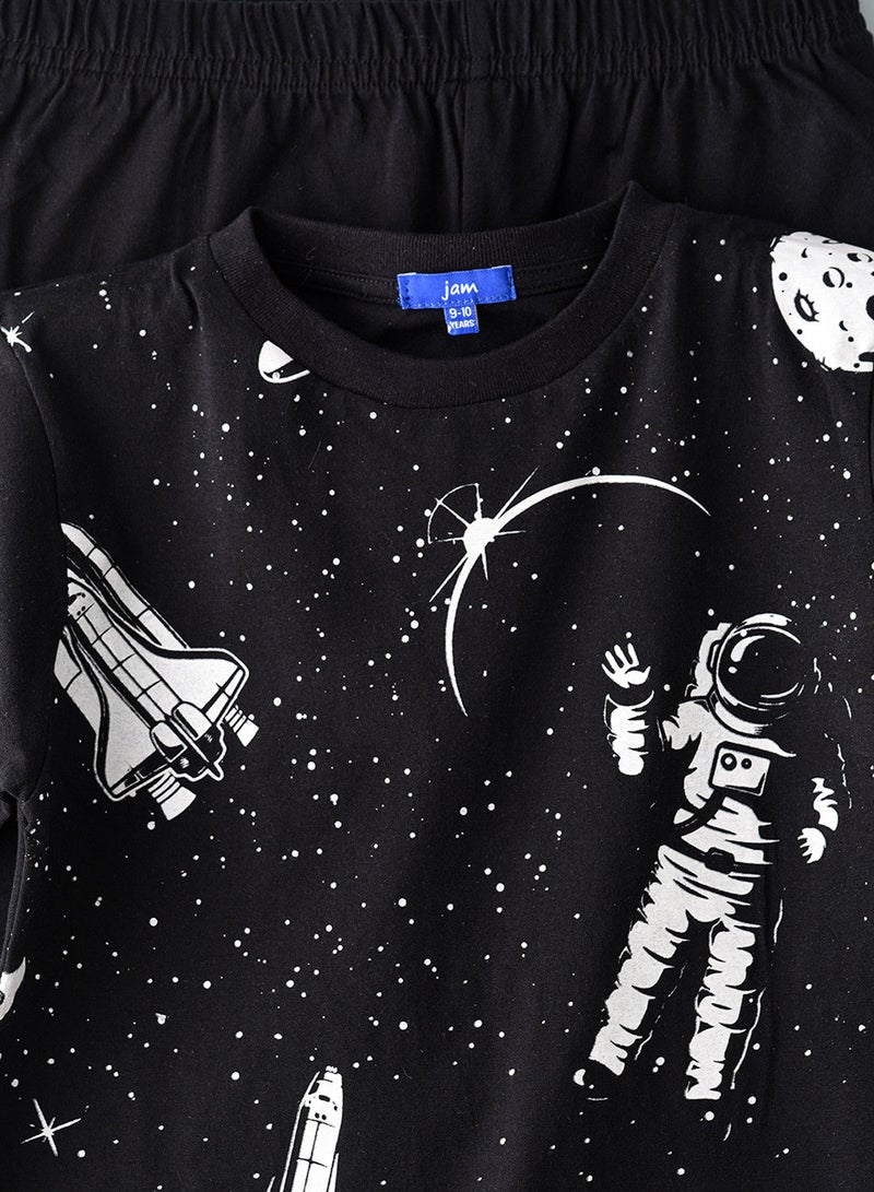 JAM Round neck s/slv graphic t-shirt with solid pyjama - Image 3