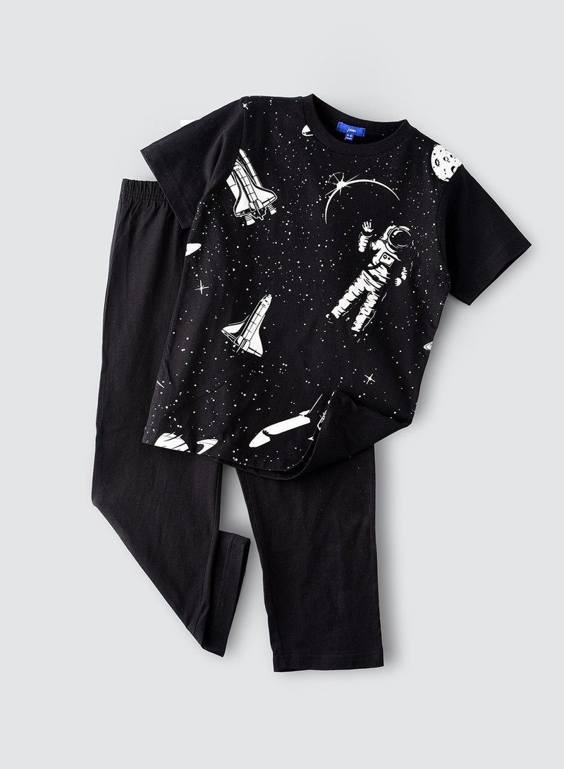 JAM Round neck s/slv graphic t-shirt with solid pyjama - Image 1