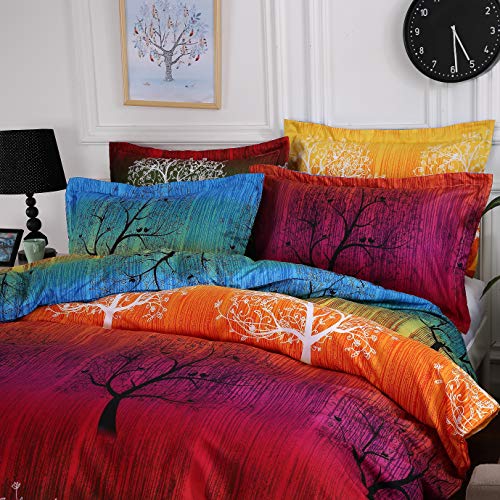 Swanson Beddings Rainbow Tree 2pc Bedding Set: Duvet Cover and Pillow Sham (Twin) - Image 4