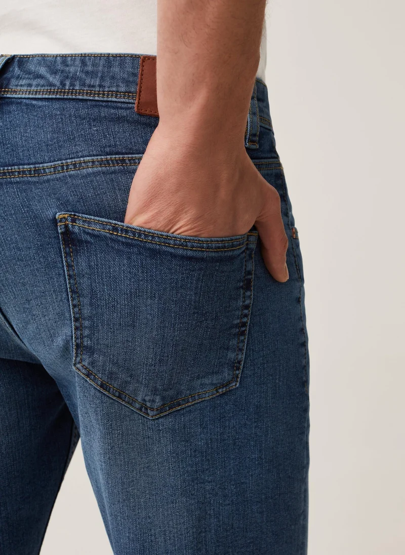 Ovs Regular-fit stretch denim Bermuda shorts