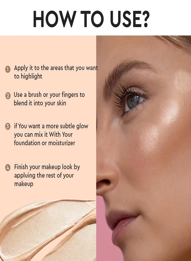 Million Colors Queen Kissed HD Drop & Glow Liquid Highlighter and Illuminator for Glowing Skin & Makeup with Sheen and Pearl Effect (ROSE GOLD 03) - Image 4