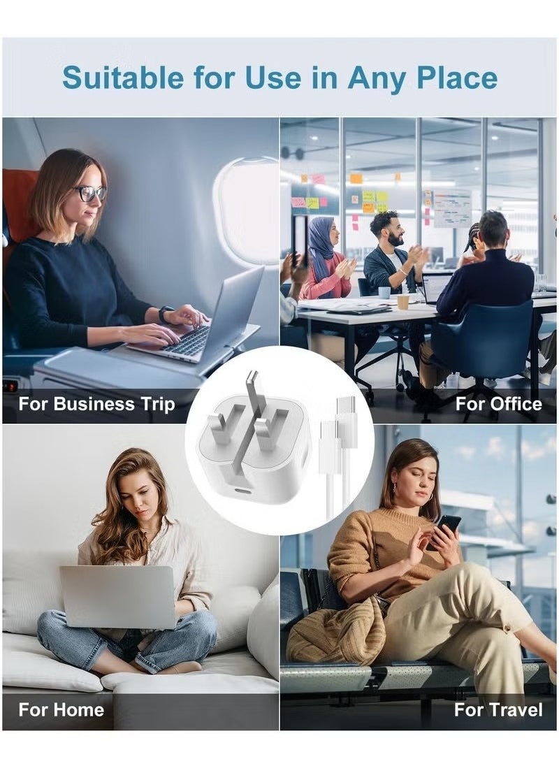 TecV - 20W USB-C Fast Charger with 1M Type-C to C Cable – High-Speed Charging for iPhone 16, 15 Pro Max/15 Pro/15 Plus/15, Samsung S24 & All USB-C Phones & Tablets - Image 1