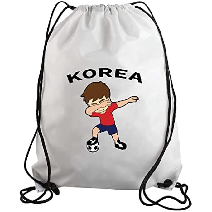 South Korea Soccer Drawstring Bag for Sports Fans Riding Backpack Suitable for Adults and Kids