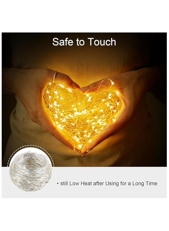 Fairy Christmas Diwali Lights Battery Operated10M/33ft/100 LED Warm White String Light Waterproof Battery Case Indoor Lights for Xmas Tree Wedding Party Events Garden Spring Decoration - Image 2