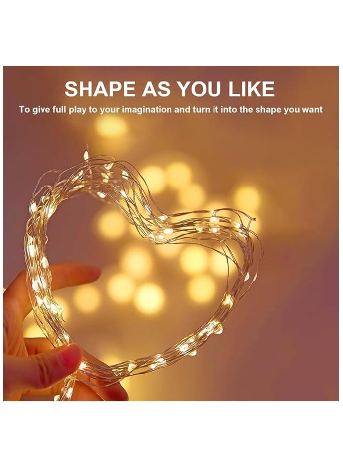 Fairy Christmas Diwali Lights Battery Operated10M/33ft/100 LED Warm White String Light Waterproof Battery Case Indoor Lights for Xmas Tree Wedding Party Events Garden Spring Decoration - Image 3