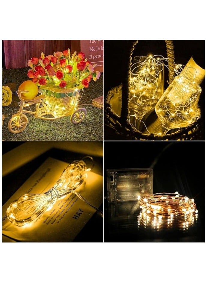 Fairy Christmas Diwali Lights Battery Operated10M/33ft/100 LED Warm White String Light Waterproof Battery Case Indoor Lights for Xmas Tree Wedding Party Events Garden Spring Decoration - Image 4