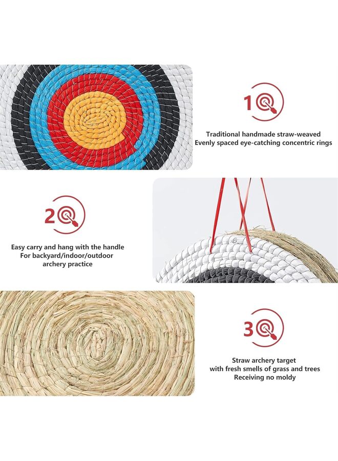 أهداف الرماية للفناء الخلفي، هدف الرماية الدائري التقليدي المصنوع يدويًا من القش، هدف القوس والسهم لممارسة الرماية - Image 3