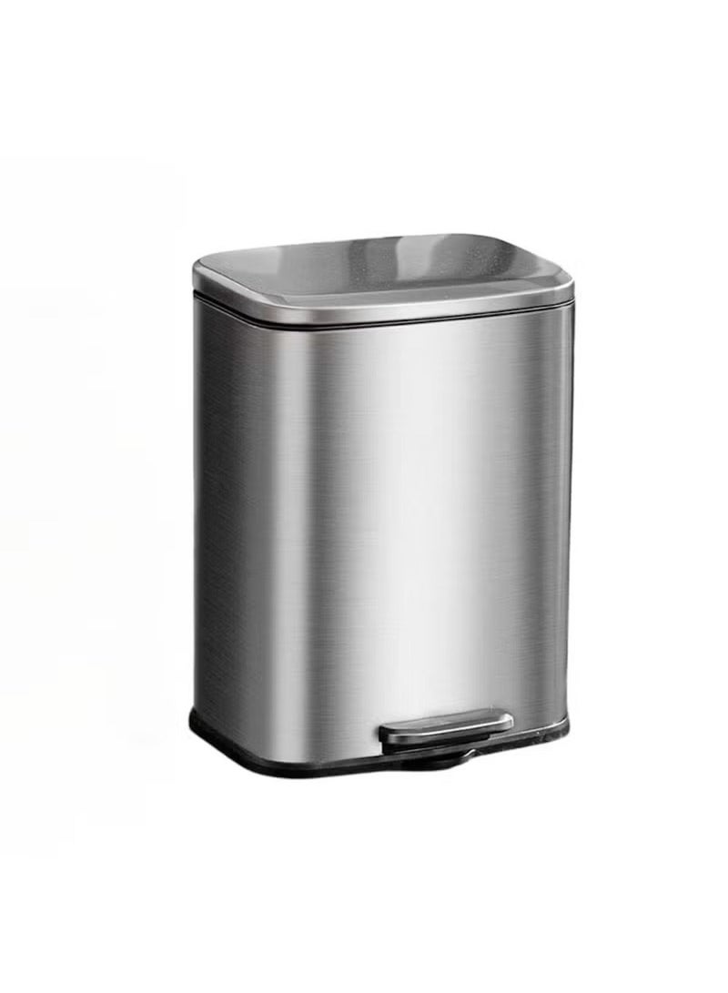Huitich 13L Stainless Steel Pedal Trash Can – Brushed Finish with Soft-Close Lid. Silver  - Image 1