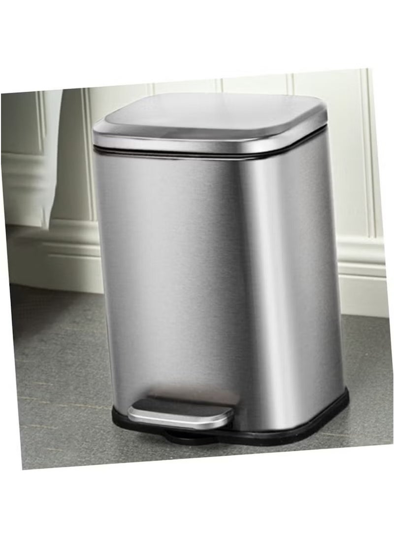 Huitich 13L Stainless Steel Pedal Trash Can – Brushed Finish with Soft-Close Lid. Silver  - Image 2