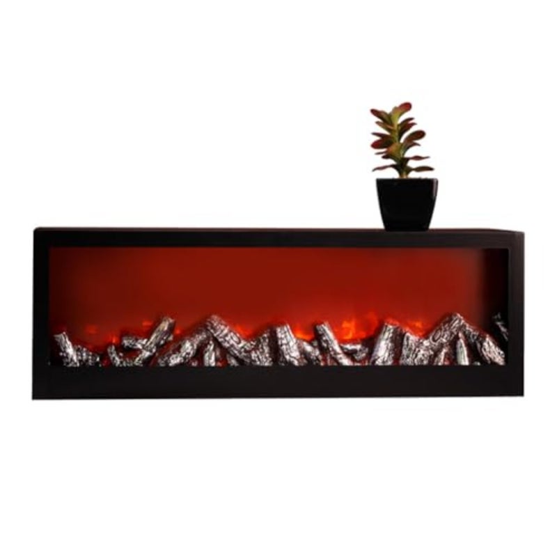 Electric Fireplace LED Flame Fireplace Decorative LED Lantern Simulated Fireplace Included Log Set Flame Burning Decorative Effect Room Decor Battery or USB Operated Size:23.6x7.8x3.9Inch - Image 1