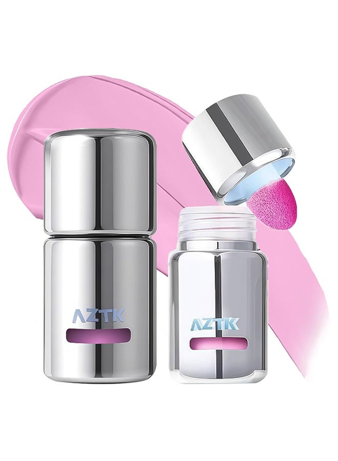 AZTK Jello Color Liquid Blush, Blush Lotion, Matte Nude Makeup Blusher Cream, Jello Color Liquids Blushes With Sponge Head, Matte Nude Makeup Blusher Cream, High-Pigment, Long-Lasting, Lightweight, Matte Finish (JC02) - Image 1