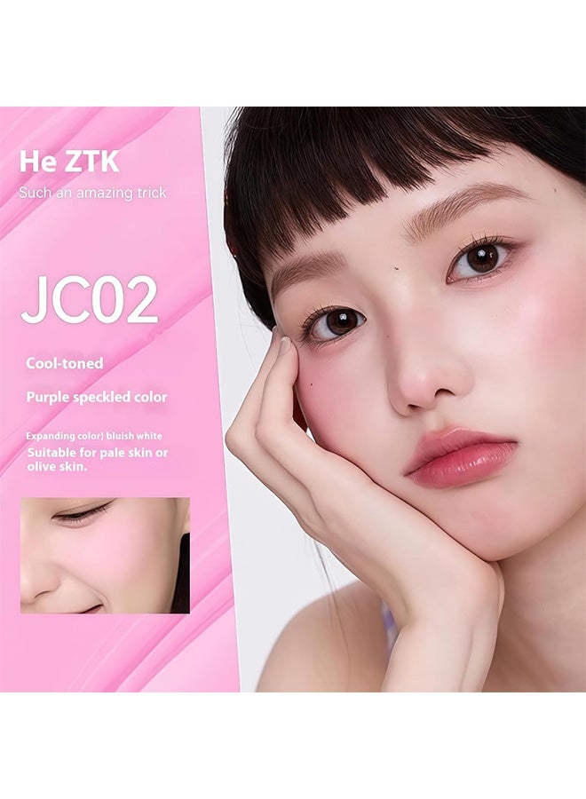 AZTK Jello Color Liquid Blush, Blush Lotion, Matte Nude Makeup Blusher Cream, Jello Color Liquids Blushes With Sponge Head, Matte Nude Makeup Blusher Cream, High-Pigment, Long-Lasting, Lightweight, Matte Finish (JC02) - Image 3