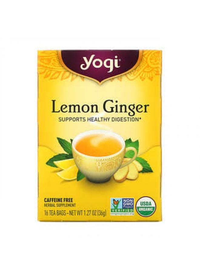 Yogi Tea - Yogi Tea, Lemon Ginger, Caffeine Free, 16 Tea Bags, 1.27 oz (36 g) - Image 1