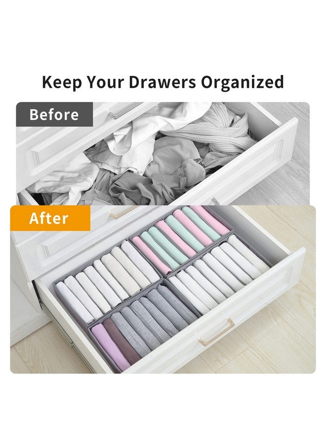 QOZARY Qozary 4 Pack Drawer Organizers for Clothing, 8 Grids Foldable Closet Organizers and Storage Bins for Bedroom, Dresser Organizer Boxes for Thin T-shirts, Tank Tops, Camisoles, Tights, Leggings - Image 2