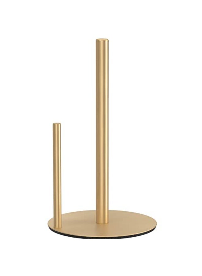 Paper Towel Holder Gold Kitchen Roll Holder, Premium Stainless Steel Paper Towel Holder for Kitchen Roll Organize, Countertop Roll Dispenser with Weighted Base  - Image 1