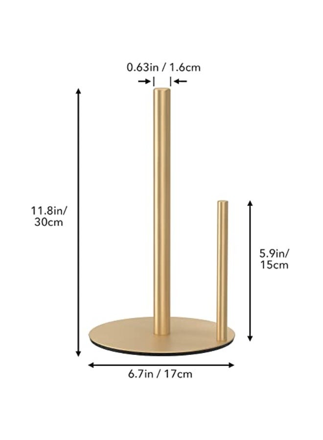 Paper Towel Holder Gold Kitchen Roll Holder, Premium Stainless Steel Paper Towel Holder for Kitchen Roll Organize, Countertop Roll Dispenser with Weighted Base  - Image 5