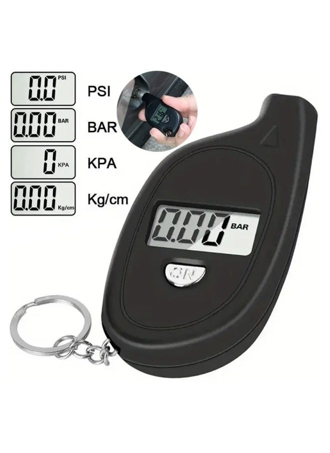 Healife - Portable Digital Tire Pressure Gauge with LCD Display, High Accuracy for Cars, Motorcycles, and Bicycles - Compact Keychain Design - Image 1