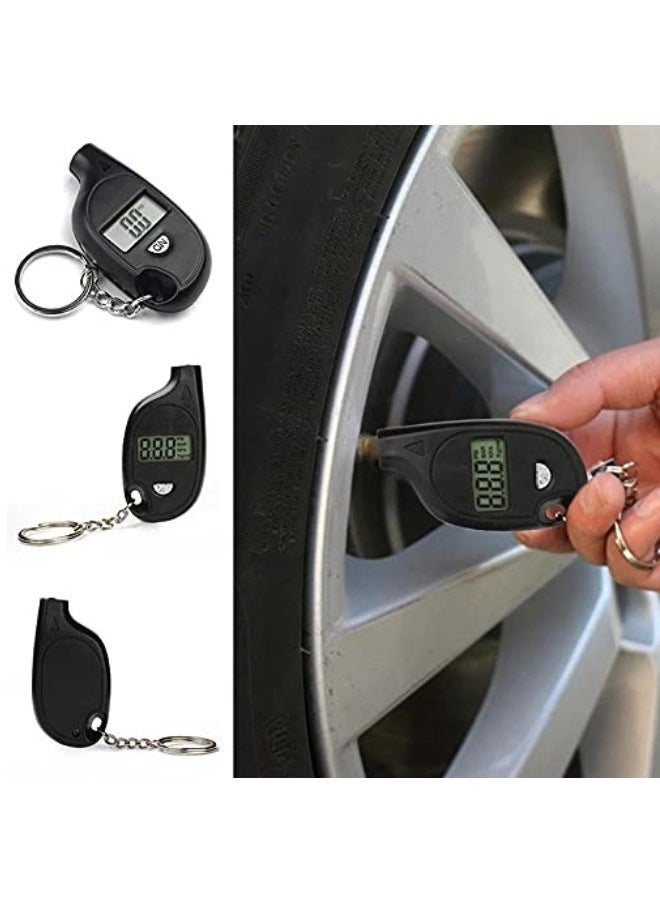 Healife - Portable Digital Tire Pressure Gauge with LCD Display, High Accuracy for Cars, Motorcycles, and Bicycles - Compact Keychain Design - Image 1