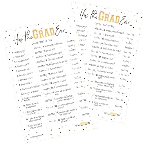 DISTINCTIVS لعبة حفلة التخرج Has the Grad Ever من DISTINCTIVS - 25 بطاقة، أفكار وأنشطة حفلة تخرج ممتعة لدفعة 2025 - Image 1
