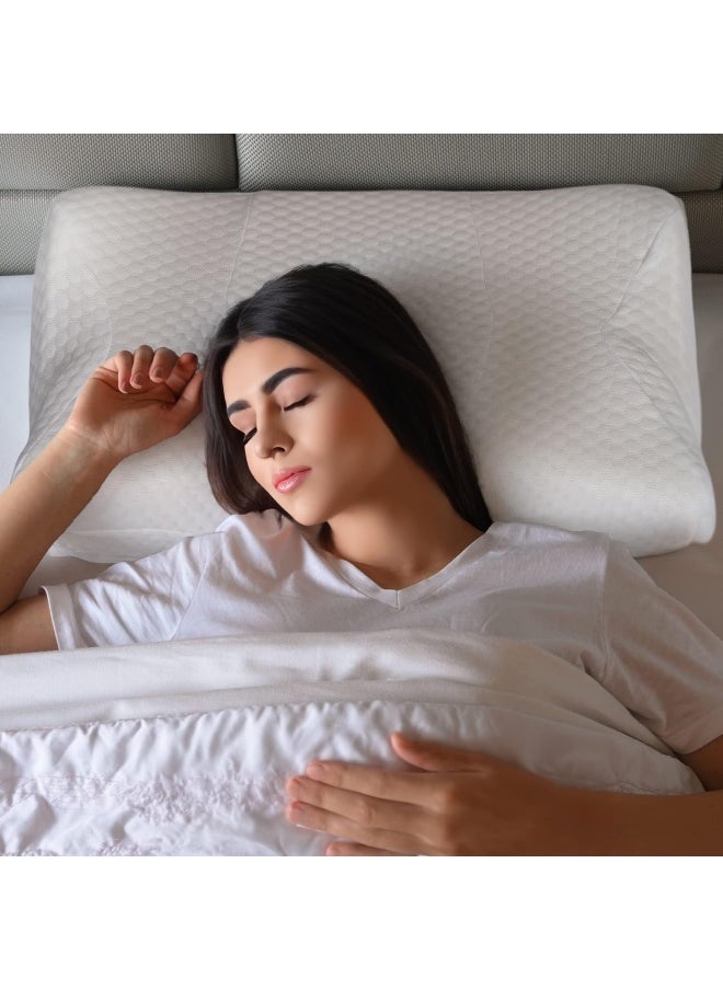 Status Contract Memory Foam Pillows | (65x42 cm) Anti-Snoring Pillow for Neck | Cooling Gel Pillow | Comfortable Deep Sleep Pillow | Best Pillows for Sleeping | Sleep Apnea Pillow