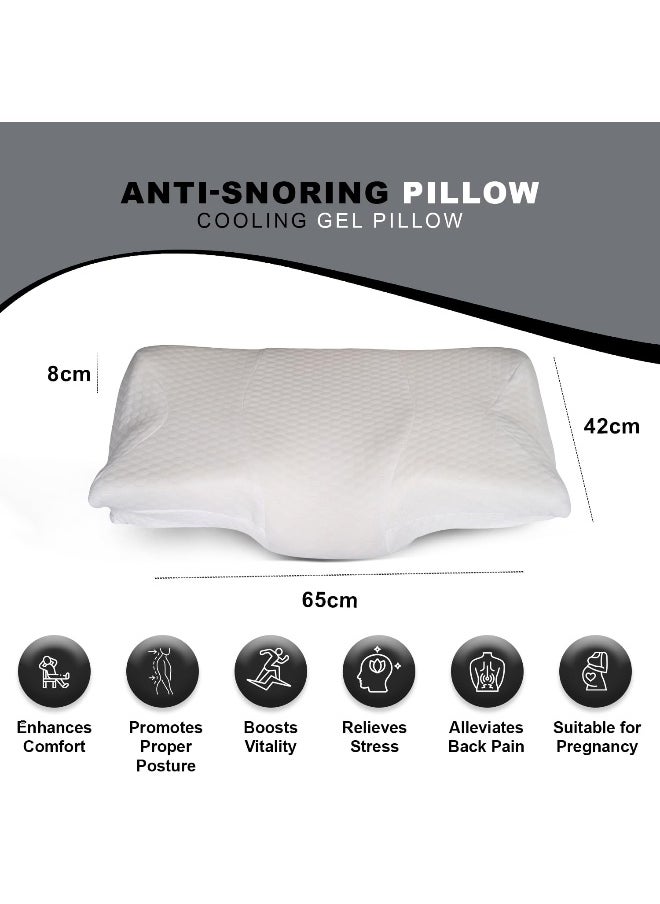 Status Contract Memory Foam Pillows | (65x42 cm) Anti-Snoring Pillow for Neck | Cooling Gel Pillow | Comfortable Deep Sleep Pillow | Best Pillows for Sleeping | Sleep Apnea Pillow