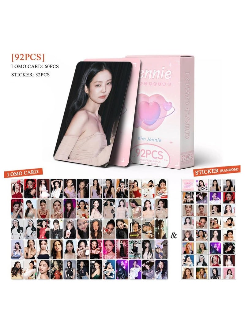4-piece set/368 pieces Lomo card set, used for black and pink roses Jisoo, Jennie Lisa's personal al Kpop product gift for fans