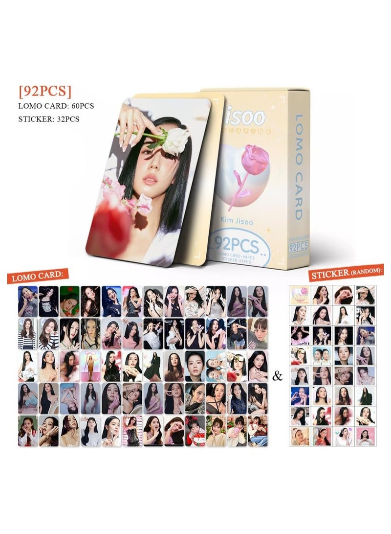 4-piece set/368 pieces Lomo card set, used for black and pink roses Jisoo, Jennie Lisa's personal al Kpop product gift for fans