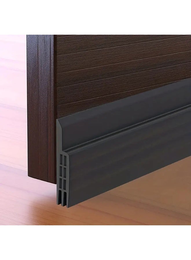 Door Bottom Draft Stopper, 120 cm Length Black Under Door Seal, Door Sweep for Exterior & Interior Doors, Adhesive Under Door Stopper Sweep, Weather Stripping, Blocking insects, Waterproof, Dustproof, Soundproof, Lightproof and Noise-proof - Image 1