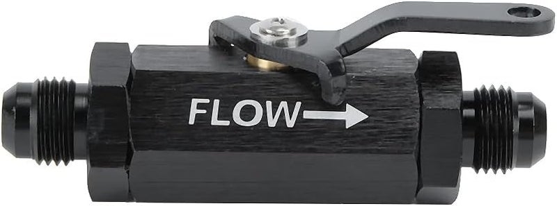 CNC Y972-6AN Car Shut Off Check Valve for AN6 Fuel Line, Aluminum Anodized Fuel Check Valve with Backflow Prevention, Compatible with Gasoline Systems (Black) - Image 1