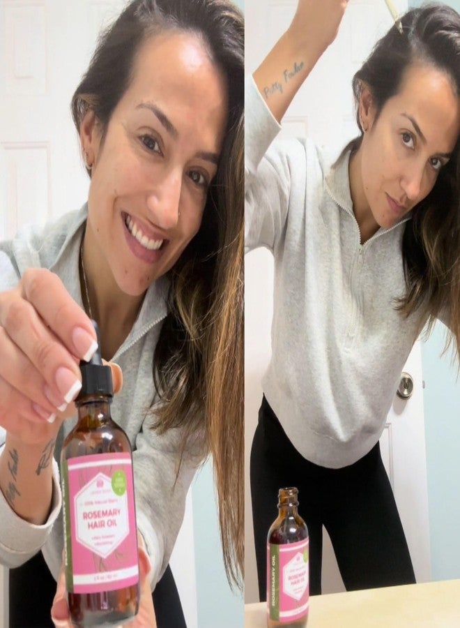 ليفن روز زيت ليفن روز العضوي لنمو الشعر بإكليل الجبل مع الخروع، وإكليل الجبل، والنعناع، والجوجوبا، والأرغان، وبذور اليقطين، ومستخلص ذيل الحصان، وزهرة الربيع المسائية لجميع أنواع الشعر، طبيعي، 2 أونصة - Image 2