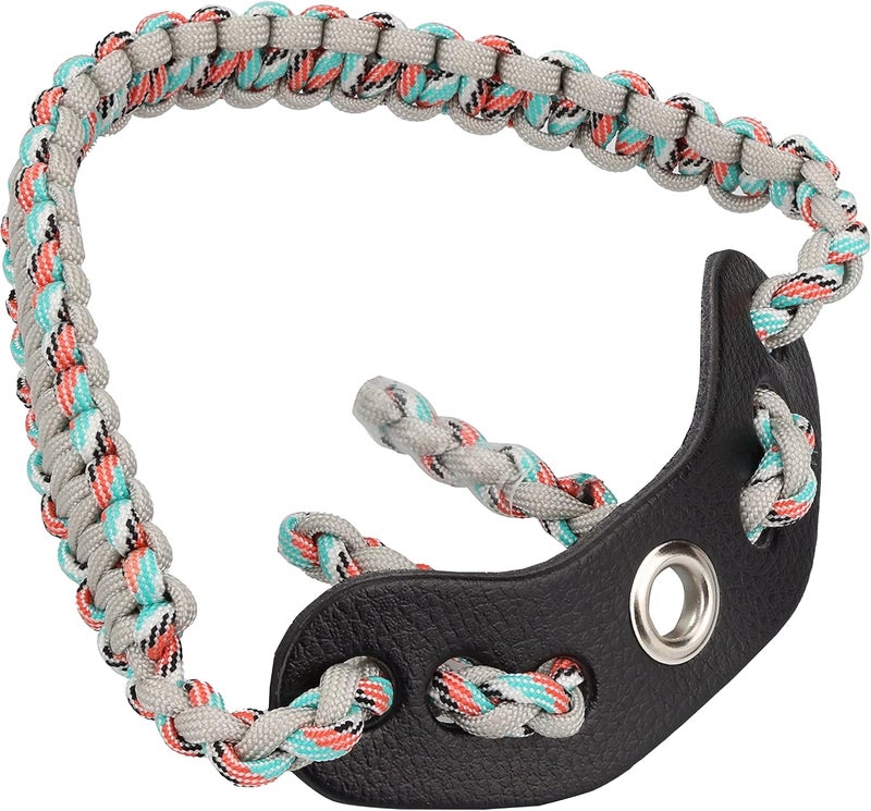 Sunya Archery Bow Wrist Sling, 550 Paracord Strap Comfortable on Hand.100% Full Grain Leather Yoke, Multiple Camo Colors.Fit Compound Bow Stabilizer & Recurve. - Image 1