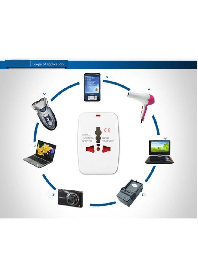 شاربدو محول السفر العالمي مع منفذين USB أبيض - Image 4