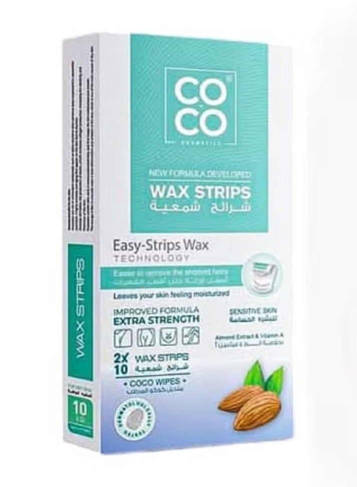 Coco Hair Removal Wax Strips 2 Wiith Almond Extract and Vitamin A for sensitive skin